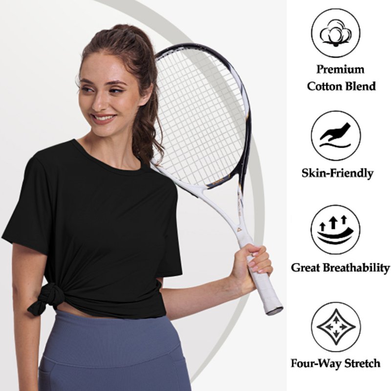 Xidunhg Women's Plus Size T-Shirts 3-Pack Black/White Crew Neck Tees Soft Stretch Cotton Basic Tops All-Season Bundle