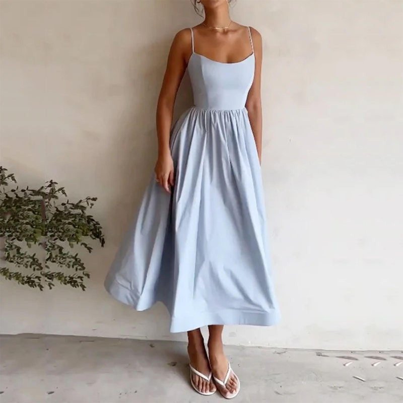 Xqxayjr Summer Spring High Waist Aline Swing Maxi Long Swing Pleated Dresses for Women Homecoming Dresses Casual Spaghetti Strap Scoop Neck Boho White Dresses Clothes Xqxayjr Summer Spring High Waist Aline Swing Maxi Long Swing Pleated Dresses for Women Homecoming Dresses Casual Spaghetti Strap Scoop Neck Boho White Dresses Clothes