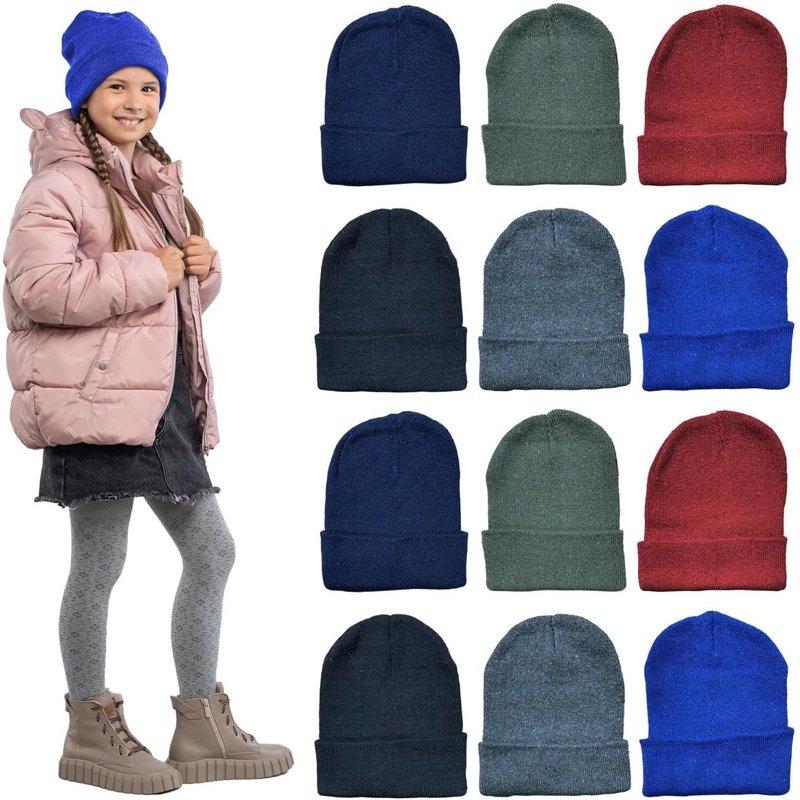 Yacht & Smith 12 Pack of Winter Beanie Hats Bulk for Men Women Kids Wholesale Winter Hat Beanies