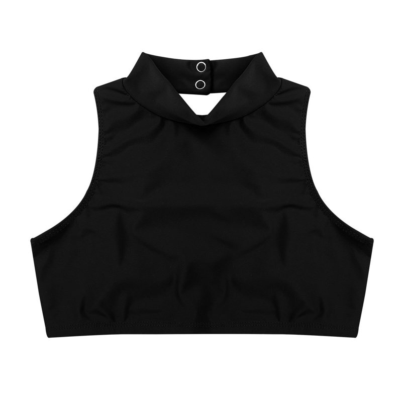 Yartina Kids Girls Athletic Dance Crop Tops Tanks Gymnastics Ballet Dancewear Yoga Workout Activewear Black 6