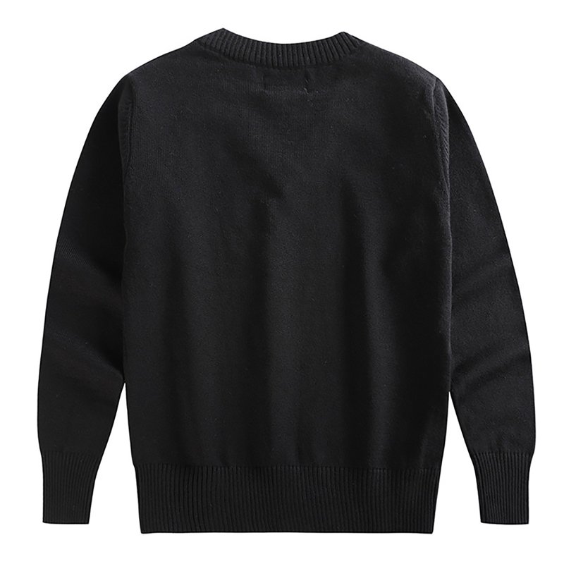 Yindaity Toddler Cardigan Boys School Uniform Sweater Kids Long Sleeve V Neck Pullover Fall Winter Clothes(Black 10-11 Years)