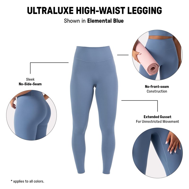 YITTY Active Women's UltraLuxe High-Waist Legging Athleisure 4-Way-Stretch Iconic Black M Regular