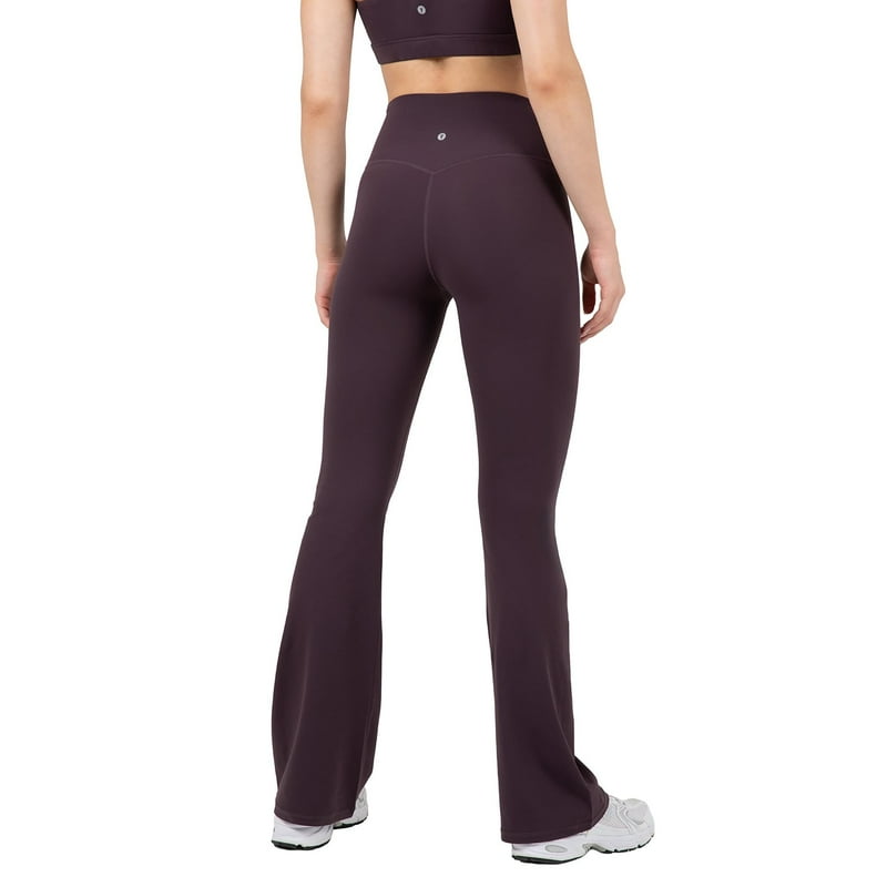 YITTY Active Women's Ultraluxe Kick Flare High Waist Legging Athleisure 4-Way-Stretch Deep Plum XS Regular 32" Inseam
