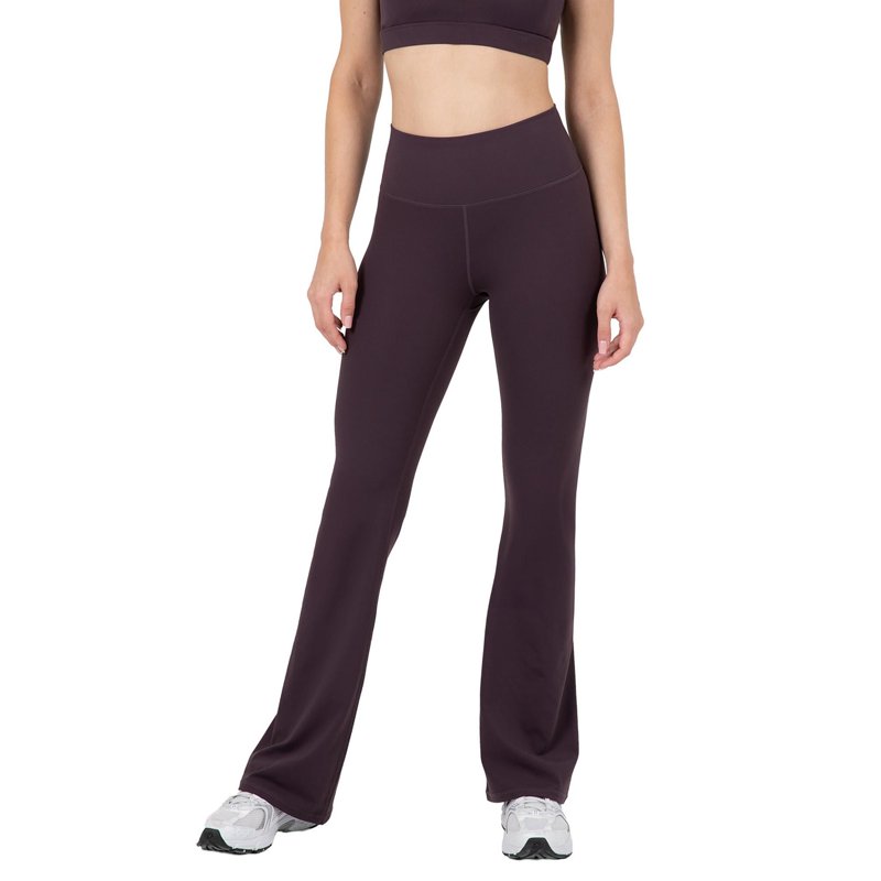 YITTY Active Women's Ultraluxe Kick Flare High Waist Legging Athleisure 4-Way-Stretch Deep Plum XS Regular 32" Inseam