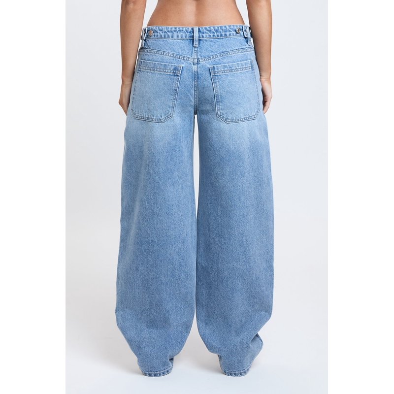 YMI Jeans Women's Moto Baggy Barrel Jeans With Seam Detail