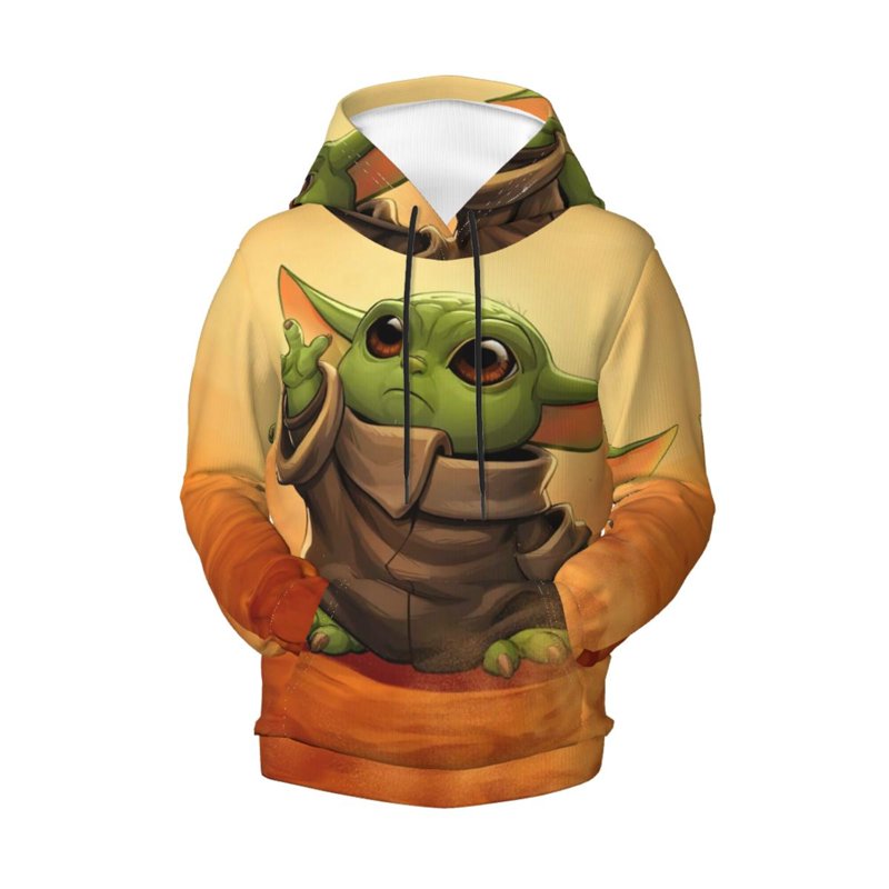 Yoda Youth Cartoon Hoodie Fashion Long Sleeve Kids Pullover Coat Casual Hoody Hooded Sweatshirts For Boys Girls