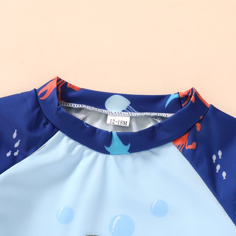 Younger Tree Toddler Baby Boys Swimsuits Trunk Rashguard Long Sleeve Top Shorts Two Pieces Bathing Suit Swimwear Outfit For 2-3T