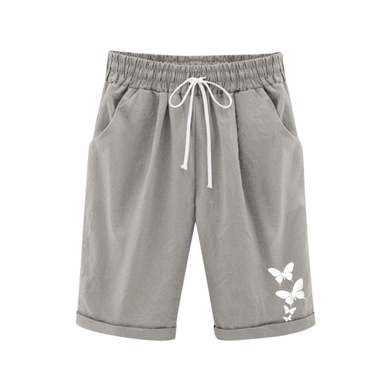 ZACPNCV Girls Bermuda Shorts Knee Length Straight Leg Long Shorts Loose Casual Solid Drawstring Elastic Waist Short Pants Gray 11-12 Years