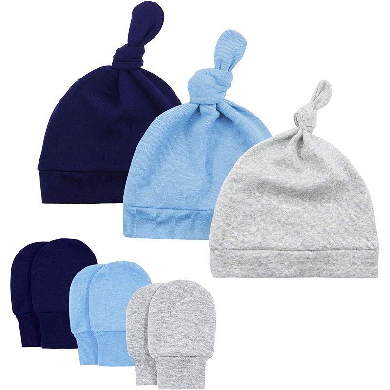 Zando Baby Hat Mittens Newborn Hats for Boys Baby Hats 0-6 Months Winter Beanie Caps 3 Pack 2 0-6 Months