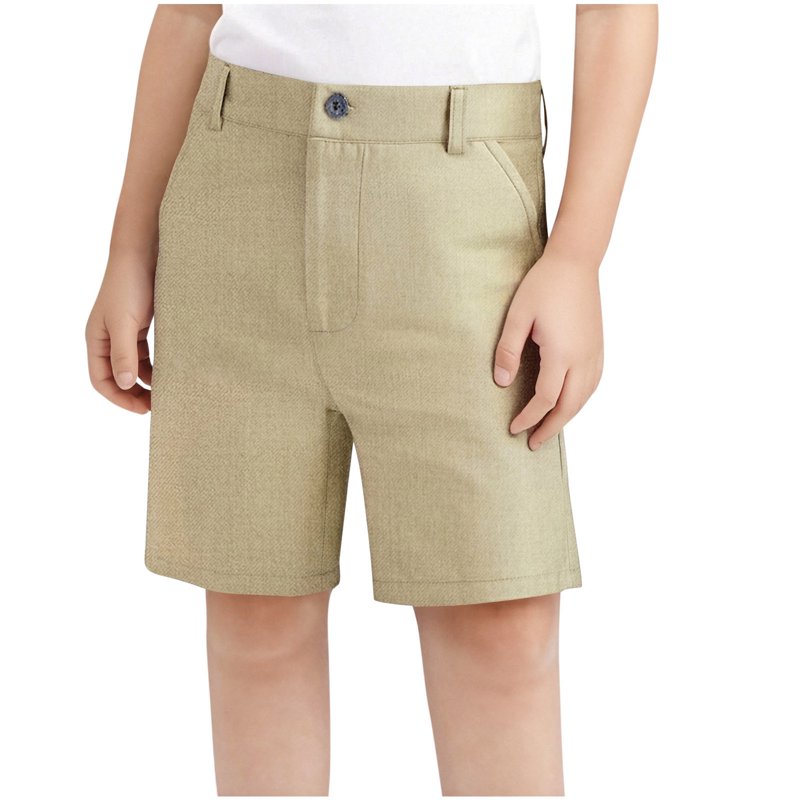ZOYOEN Boys Chino Shorts With Pockets- Pull On Comfort Waist Casual School Uniforms Khaki Size 4-18 Years