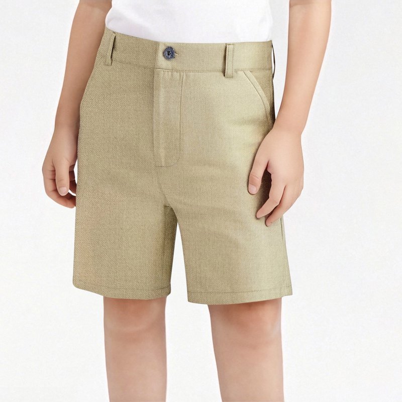 ZOYOEN Boys Chino Shorts with Pockets- Pull On Comfort Waist Casual School Uniforms Khaki Size 4-18 Years