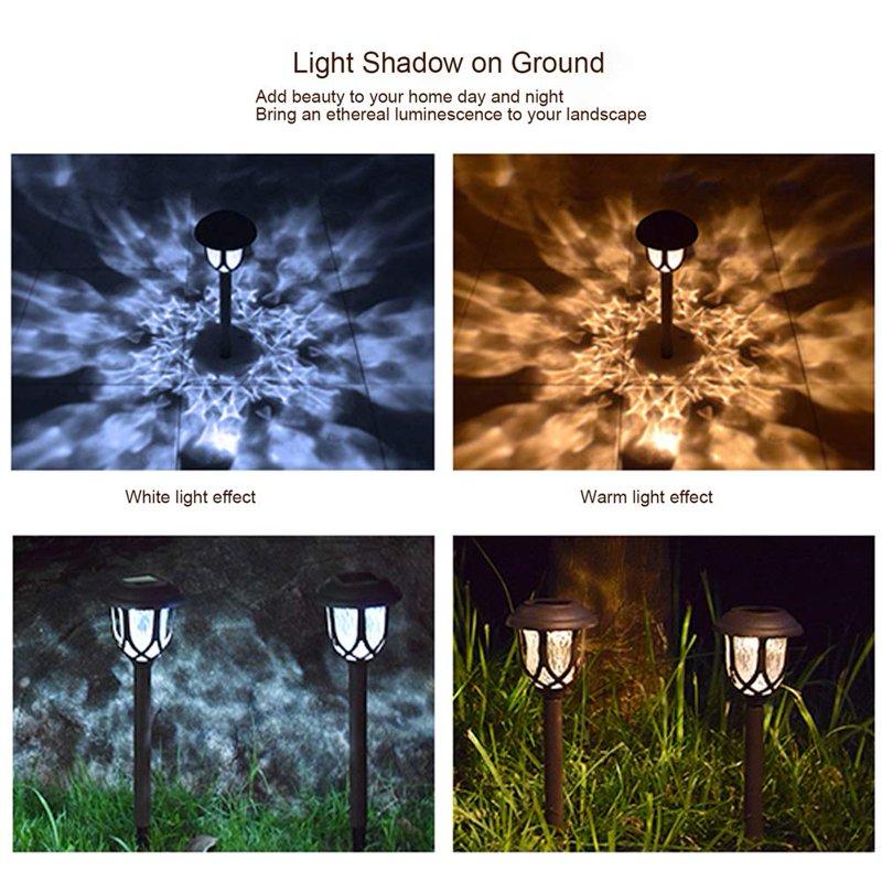 10 Pack Solar Lights Outdoor Decorative Solar Pathway Lights Outdoor Solar Powered Garden Yard Lights For Walkway Sidewalk Driveway. (Brown Cool White)