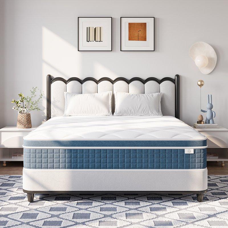 10" Twin Mattress Memory Foam & Spring Hybrid Mattress Twin Size Medium Feel Breathable Comfort Pressure Relieving For Guest Bedroom - Individual Pocket