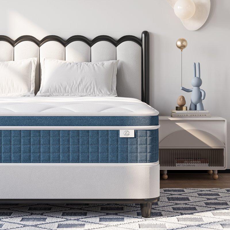 10" Twin Mattress Memory Foam & Spring Hybrid Mattress Twin Size Medium Feel Breathable Comfort Pressure Relieving For Guest Bedroom - Individual Pocket