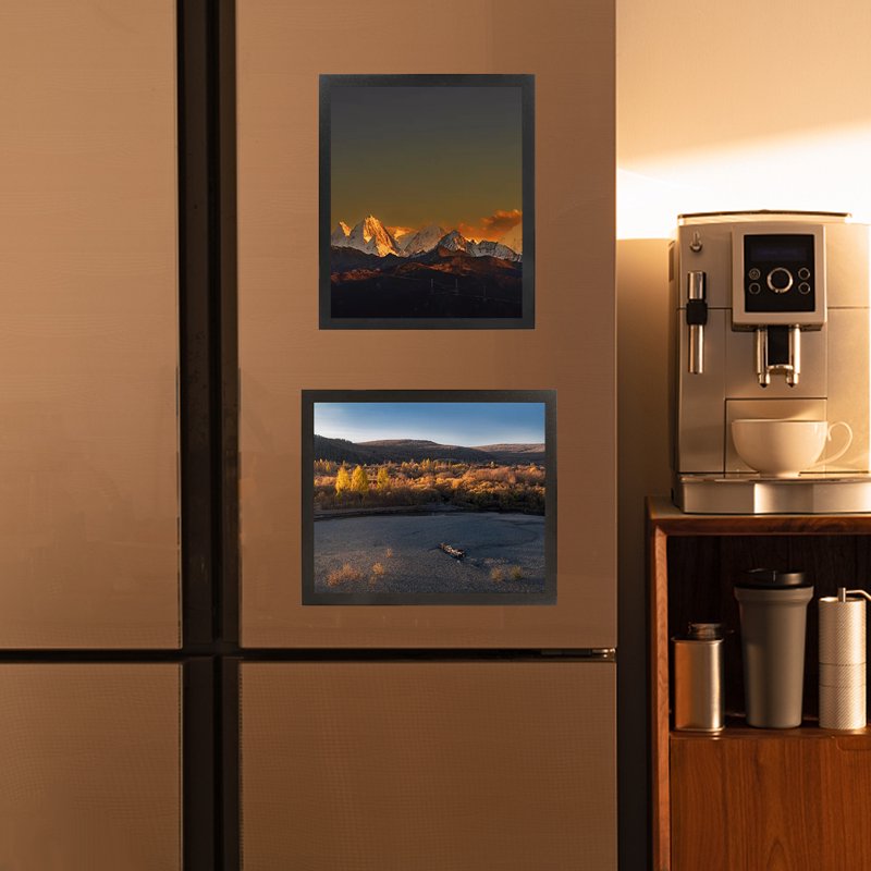 12 8x10 Black Magnetic Photo Picture Frame Set For Refrigerator Kitchen Classroom Window