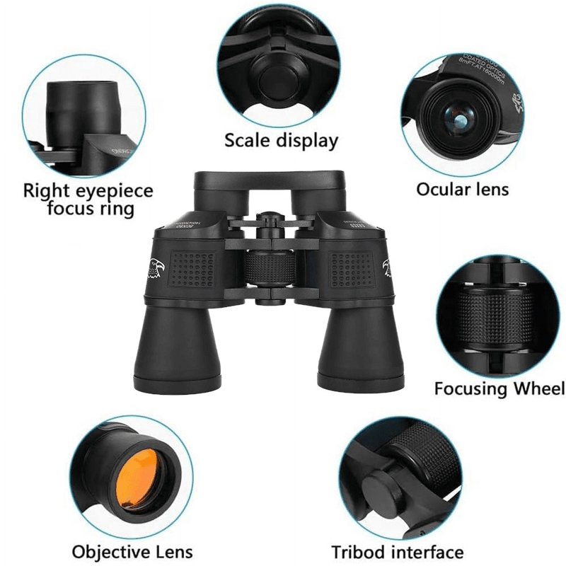 12X40 Binoculars For Adults HD High Powered Binoculars Waterproof Binoculars For Bird Watching Hunting Camping Black