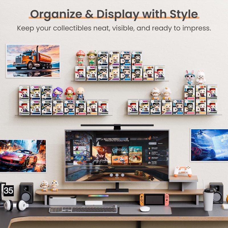 15" Acrylic Floating Shelves Wall Mounted Upsimples 5pack Clear Acrylic Shelves For Bedroom Living Room Bathroom Kitchen