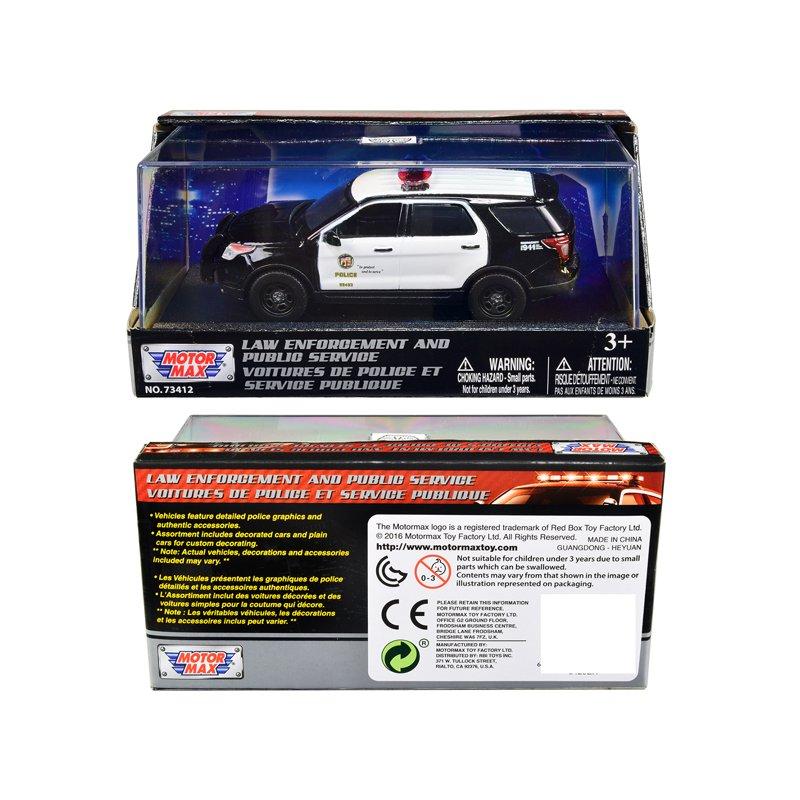 2015 Ford Police Interceptor Utility Black And White "LAPD (Los Angeles Police Department)" 1/43 Diecast Model Car By Motormax