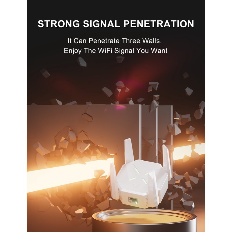 2025 WiFi Extender-Wireless Signal Repeater Booster Covers Up To 10000 Sq.ft - 1200Mbps Wall-Through Strong WiFi Booster WiFi Amplifier WiFi Extenders Signal Dual Band 2.4GHz & 5GHz Wireless Repeate
