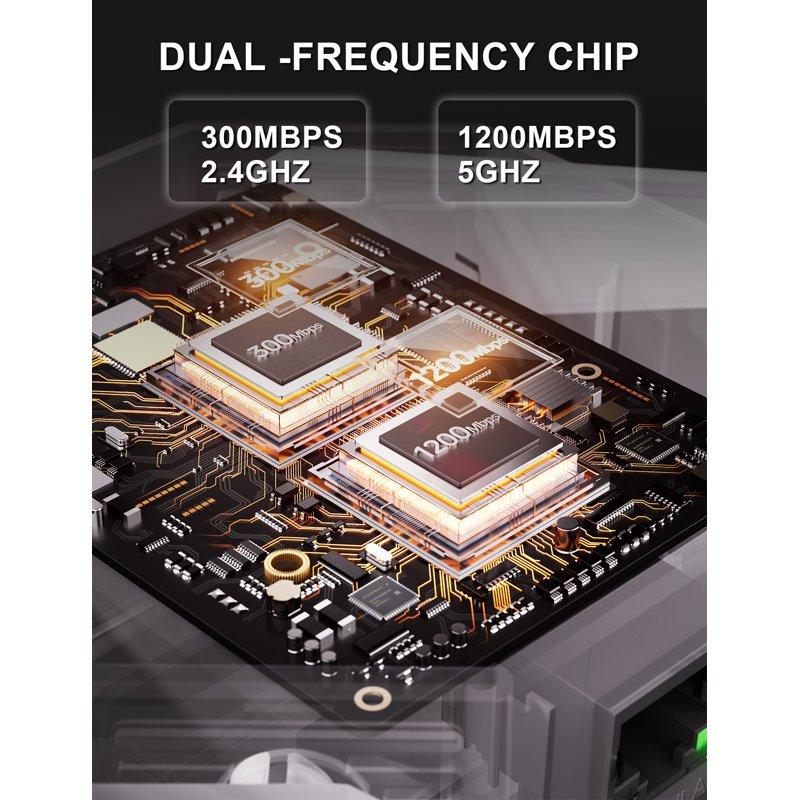 2025 WiFi Extender-Wireless Signal Repeater Booster Covers Up To 10000 Sq.ft - 1200Mbps Wall-Through Strong WiFi Booster WiFi Amplifier WiFi Extenders Signal Dual Band 2.4GHz & 5GHz Wireless Repeate