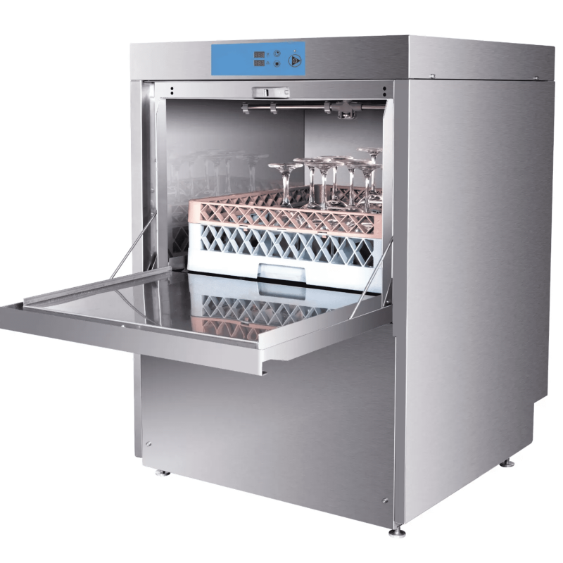 208-240V High-Temp Undercounter Commercial Dishwasher/Glasswasher Built-In Booster Built-In Detergent & Rinse Aid Pumps 3-phrase