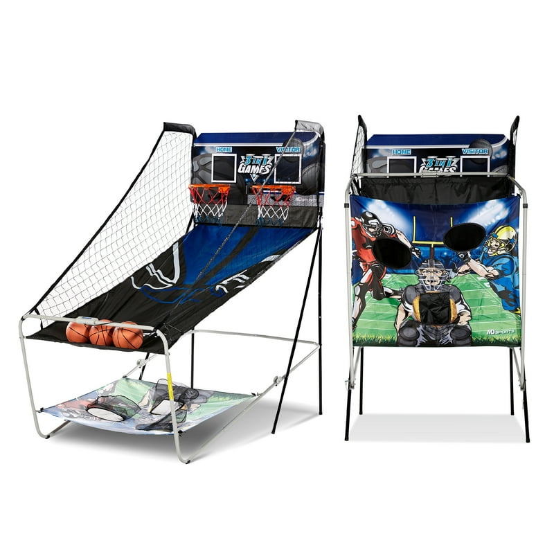 3-in-1 Arcade Basketball Combo Game Football Baseball Indoor Sports Game with LED Electronic Scoring by MD Sports
