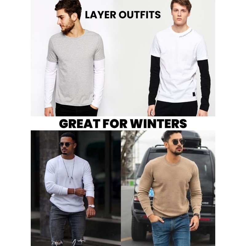 3-Pack Men's Long Sleeve Thermal Shirts (S-5XL)