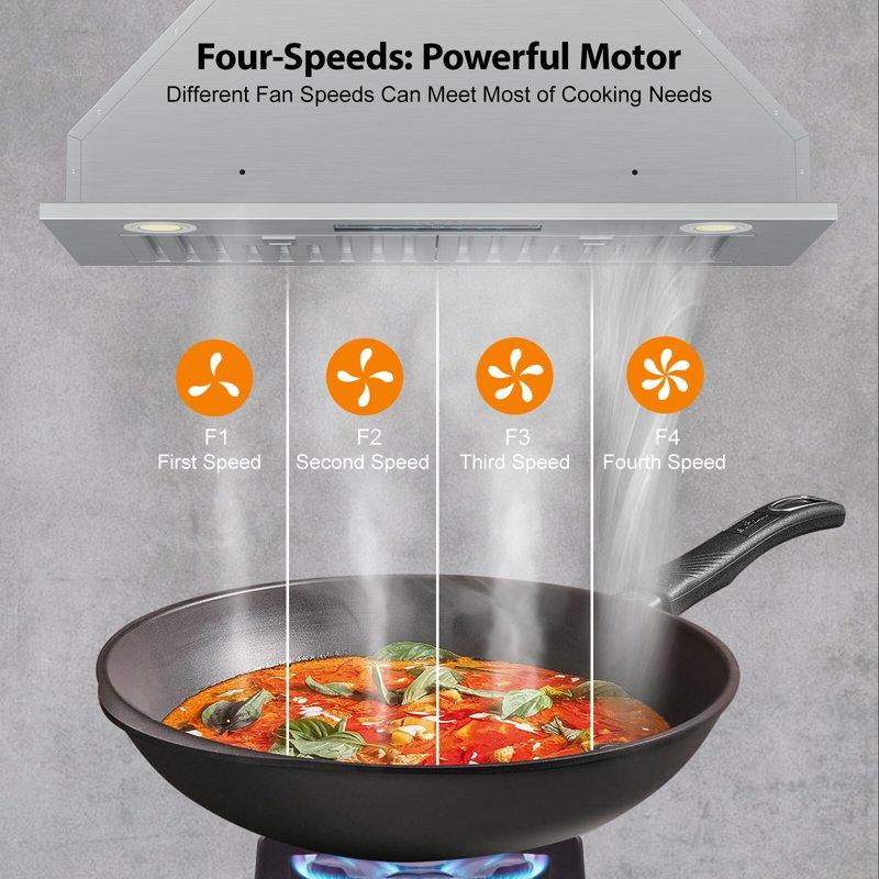 30" Under Cabinet Range Hood Kitchen Stove Vent Hood With 900 CFM 4 Speed Gesture Sensing&Touch Control Panel