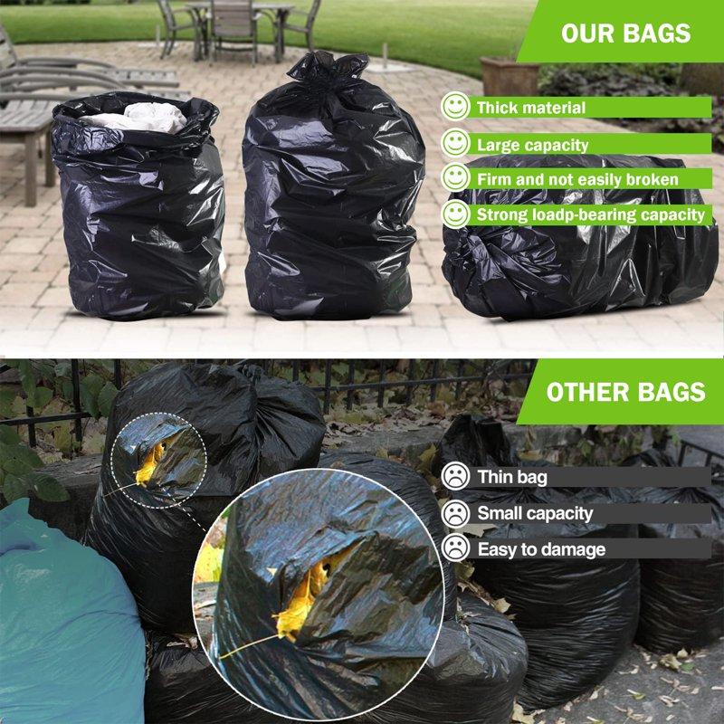 40-45 Gallon Trash Bags 1.5Mil Black Heavy Duty Garbage Can Liners 36'' X 44'' (60 Count)
