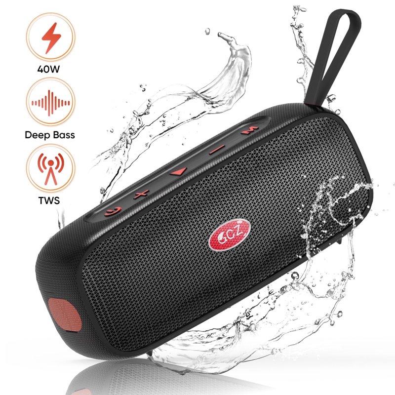 40W Portable Wireless Bluetooth Speaker IPX7 Outdoor Loud Sound Speaker Deep Bass Professional True Wireless Stereo Pairing for Home/Outdoor/Party/Beach/Back to School/Birthday Gift(Black)