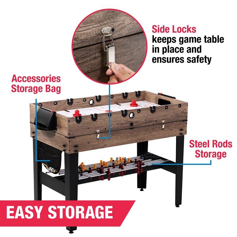48" 3-in-1 Multi Game Pool Table Air Hockey Foosball Table By MD Sports