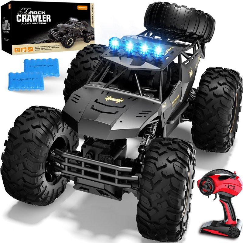 4DRC 1:12 Rc Car Off Road Truck Remote Control Car Metal Shell 2.4G 4WD Dual Motors With 2 Batteries Black