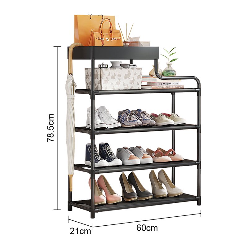 5-Tier Free Standing Shoe Rack 30.9 Inches Shoe Shelf Entryway Shoe Organizer Storage Cabinet Black