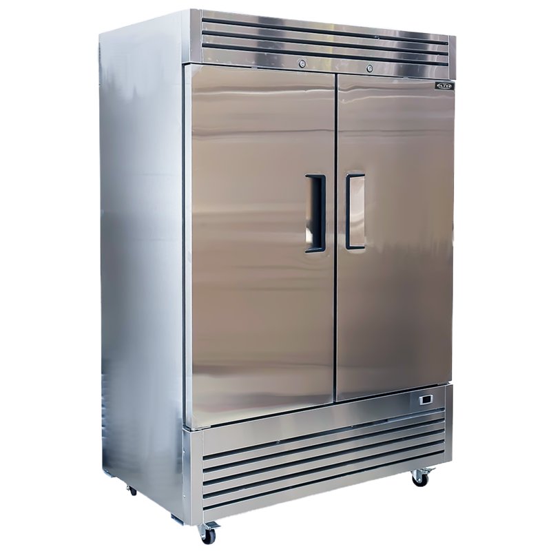 54 In. With 42 Cu.ft. Auto Defrost Freezer Commercial 2 Door Reach In Upright Freezer In Stainless Steel NSF