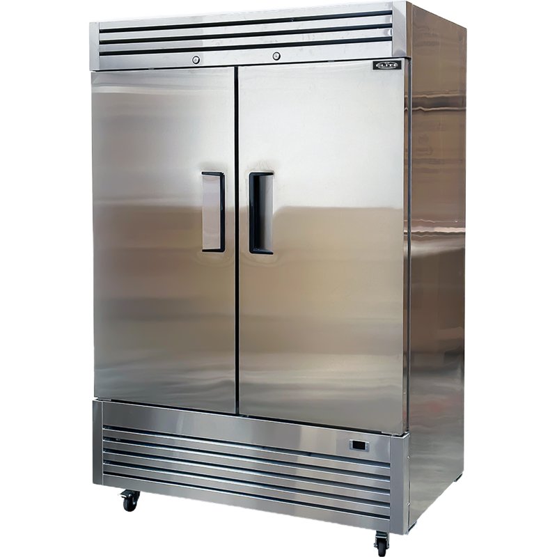54 In. With 42 Cu.ft. Auto Defrost Freezer Commercial 2 Door Reach In Upright Freezer In Stainless Steel NSF