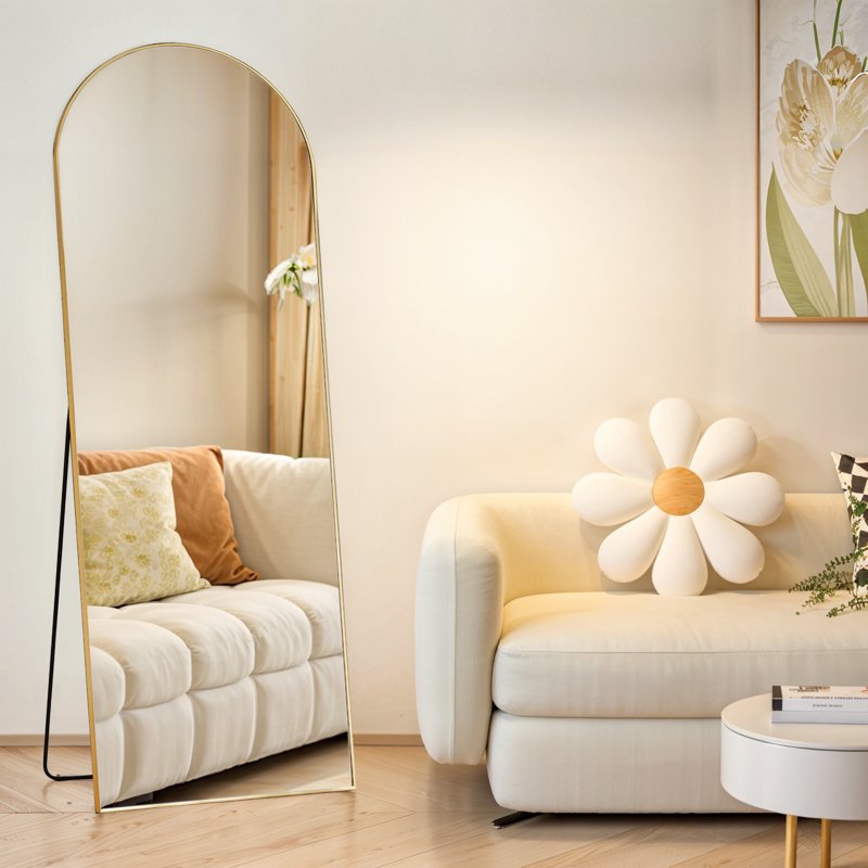 59"x16" Full Length Mirror Full Body Floor Mirror With Stand For Bedroom Cloakroom Gold