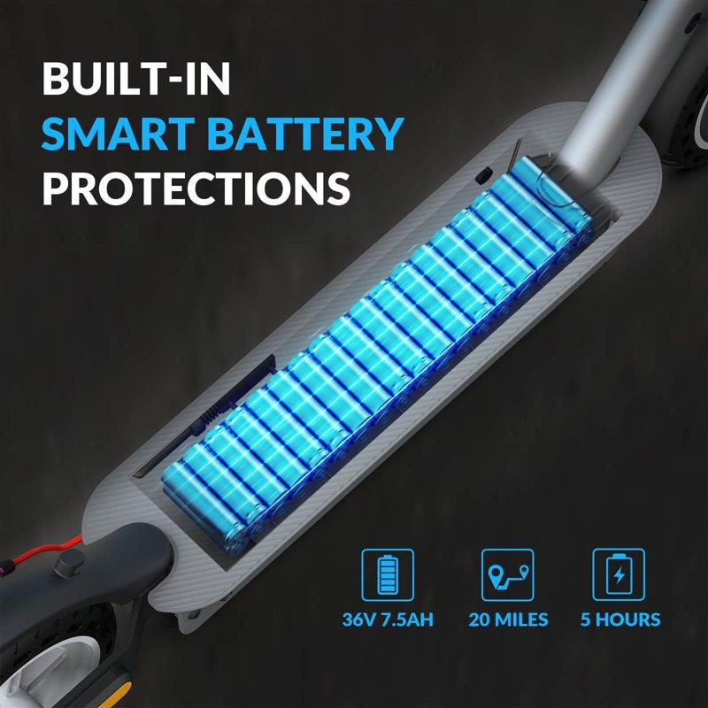 5TH WHEEL W09S 350W Electric Scooter With Turn Signal 8.5” Solid Tires 18mph & 20Miles Range Folding Commuting E-Scooter For Adults With APP Control