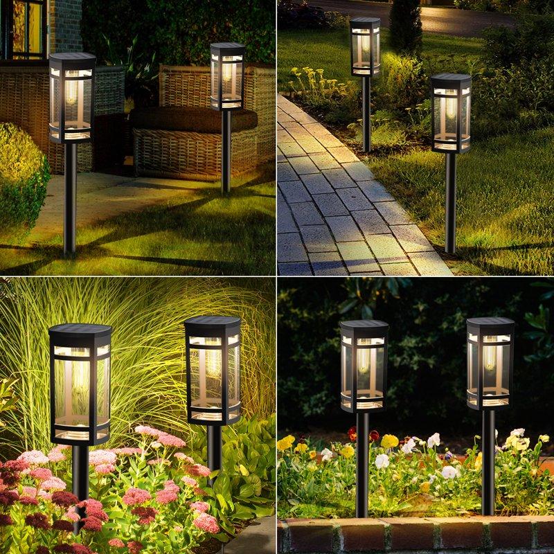 6 Pack Solar Lights Outdoor Waterproof For Garden Pathway Walkway Yard Lawn Decorative Landscape Lighting.(Warm White)