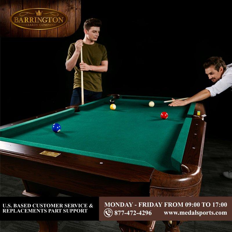 7.5 Ft Billiard Pool Table With Cue Rack Dartboard And Game Accessories - Green By Barrington Billiards