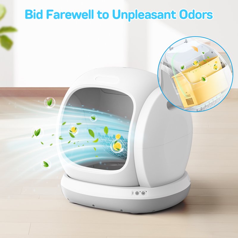 75L Smart Automatic Self-Cleaning Cat Litter Box APP Control/Integrated Safety Protection Gray