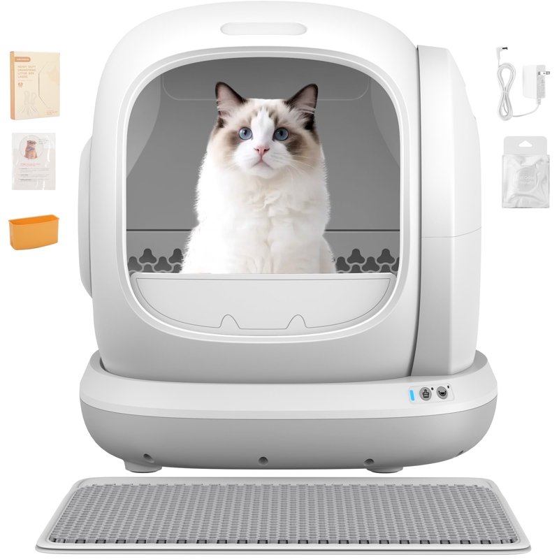 75L Smart Automatic Self-Cleaning Cat Litter Box APP Control/Integrated Safety Protection Gray