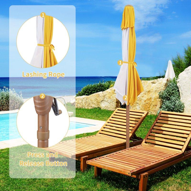Ainfox 7.5ft Patio Umbrella Outdoor Beach Portable Table Market Umbrella Waterproof UV-proof Yellow/White