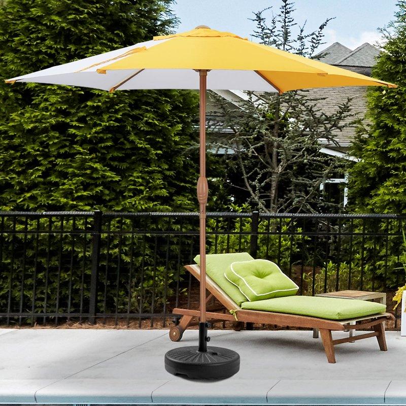 Ainfox 7.5ft Patio Umbrella Outdoor Beach Portable Table Market Umbrella Waterproof UV-proof Yellow/White