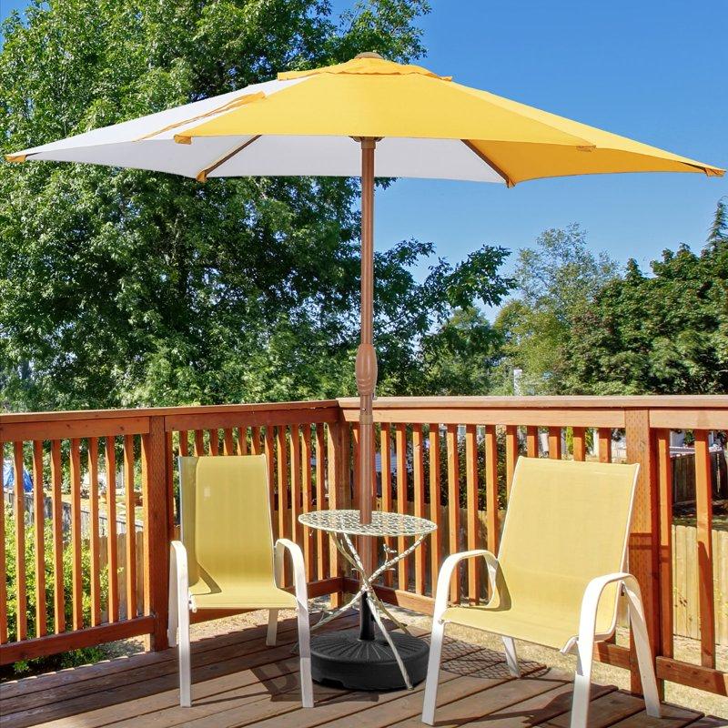 Ainfox 7.5ft Patio Umbrella Outdoor Beach Portable Table Market Umbrella Waterproof UV-proof Yellow/White