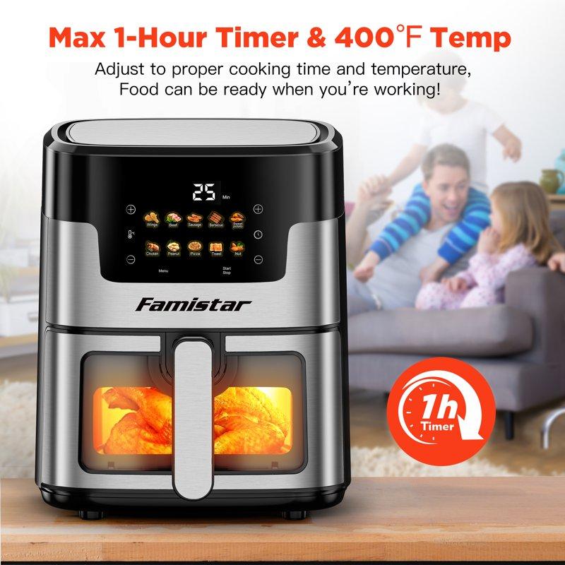 Air Fryer 7.5QT Air Fryer Oven Oilless Cooker 10-in-1 Hot Air Fryers With Digital LED Touch Screen 10 Preset Cookings Dishwasher-Safe Basket Including Air Fryer Paper Liners 100PCS