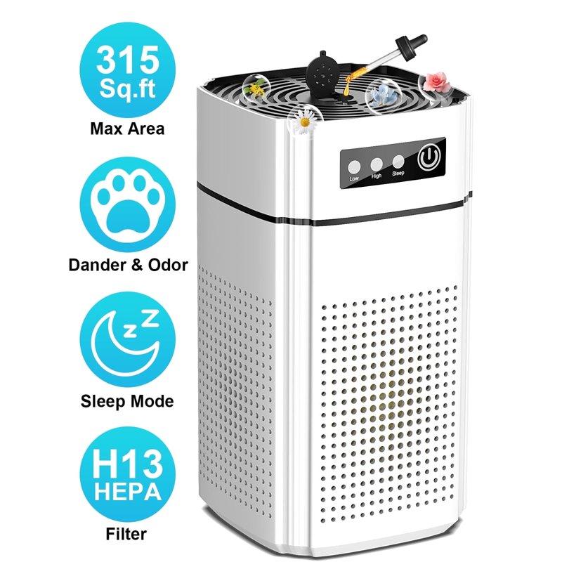 AIRFIRE Air Purifier AP202 HEPA Air Purifiers For Allergies & Asthma Wildfire Pet Fur Pollen 1 PCS White