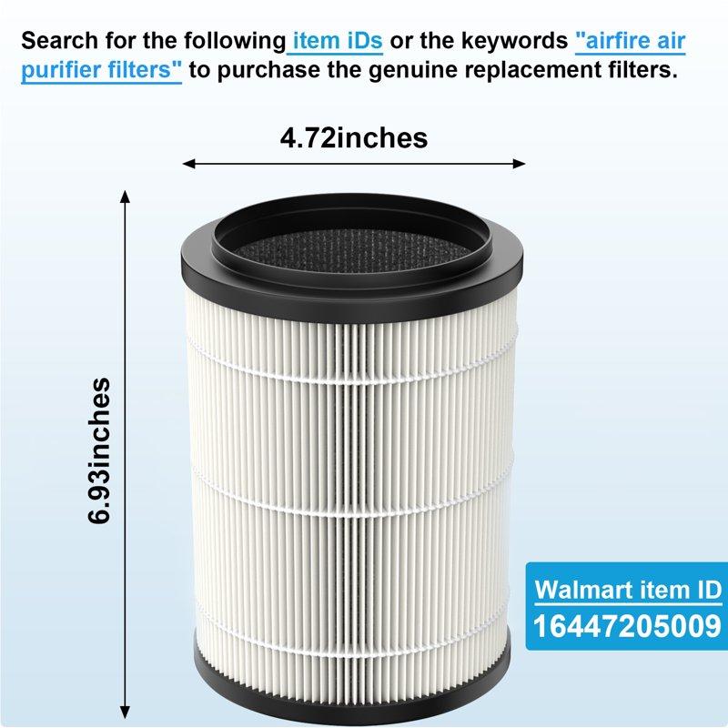 AIRFIRE Air Purifier AP202 HEPA Air Purifiers For Allergies & Asthma Wildfire Pet Fur Pollen 1 PCS White