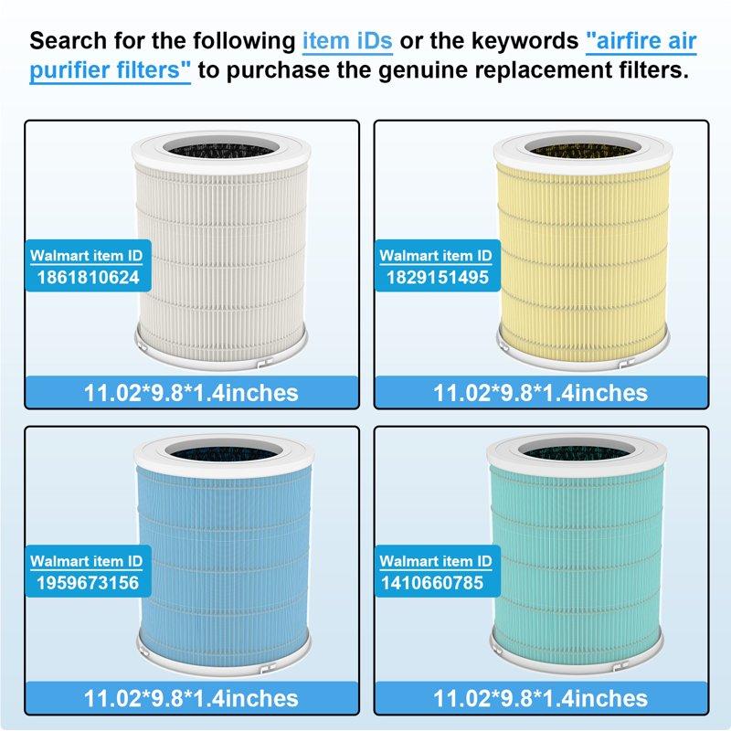 AIRFIRE HEPA Air Purifier For Large Rooms Up To 2500 Sq.ft Air Purifiers For Pet Dander&Odor Dust Pollen Wildfire/Smoke AP401 White