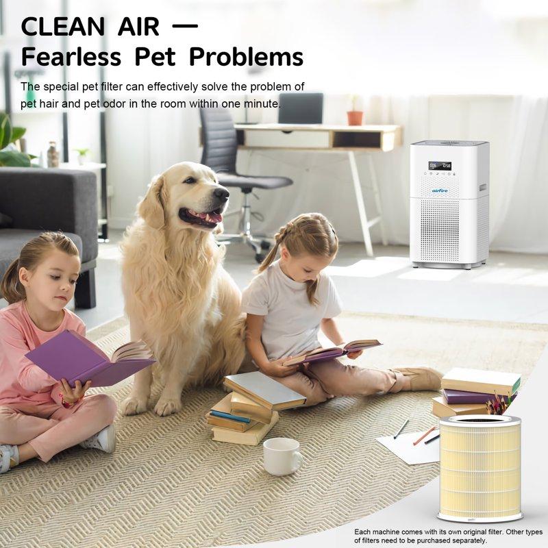 AIRFIRE HEPA Air Purifier For Large Rooms Up To 2500 Sq.ft Air Purifiers For Pet Dander&Odor Dust Pollen Wildfire/Smoke AP401 White
