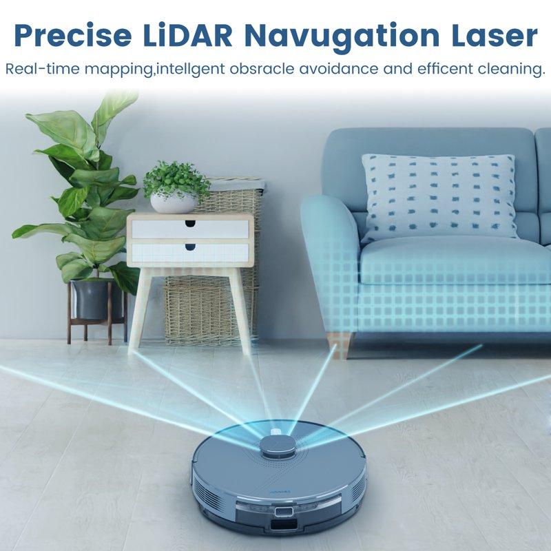 AIRROBO L50+ Robot Vacuum And Mop Cleaners Self-Empty With Ultrasonic Carpet Detection 5500Pa Suction 75 Days Hands-Free 180min Long Runtime With Smart Control